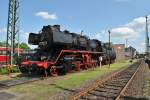 Bei strahlend blauem Himmel Prsentiert sich 50 3552-2 am 17.05.2012 bei den Bahnwelttagen vom 17.- 20.05.2012 im Eisenbahnmuseum Darmstadt Kranichstein.