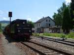 Am 16.06.12 fand wieder ein Trafotransport von Markersbach nach Aue/Sachs. statt. Hier zusehen in Grnstdtel mit 50 3616 und 106 992 des VSE Schwarzenberg.