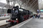 Die 52 8154-8 vom Leipziger Eisenbahnmuseum am 19.09.2026 auf Leipziger Stadtrundfahrt zum Tag der Schiene in Leipzig Hbf.