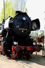 Frontansicht der Dampflok BR 52 8154-8 in Gera. Foto 28.04.2012