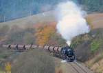 52 8075 between Walldorf and Meiningen on the 1st of November in 2008 - Plandampf organized by Team Lo-Rie on Werrabahn 30-10/01-11 in 2008