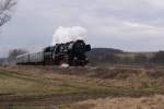 52 8154-8 auf  Sdschleife  Sonderfahrt nhe Salsitz (b. Zeitz),12.02.2011