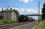 52 8177-9 Dampflokfreunde Berlin e.V. mit einem Dampfsonderzug nach Plau am See zum Lanz Bulldog Treffen, bei der Durchfahrt in Vietznitz. 22.06.2012