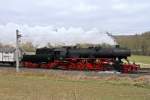 Dampfsonderzug E 75918 / E 75919  Burg Eppstein  mit der 52 4867 der Historischen Eisenbahn - 03.03.2013  --  Rauchkammer voraus zurck nach Frankfurt, zwischen Lindenholzhausen und Niederbrechen  --  Weitere Fotos siehe auch auf http://www.schmalspuralbum.de/ und http://www.FGF-Fotoalbum.de/