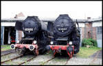 Eisenbahn Museum Nördlingen am 16.5.1999: Dampflok 523548-6 neben Dampflok 528098-7