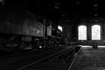 Impression von 57 3297, welche an diesem Tag im Rundlokschuppen des Heizhaus Chemnitz-Hilbersdorf untergestellt war, 12.03.2022