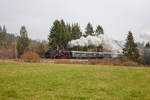 58 311, beschildert als 58 1111-2, mit dem Sonderzug der Ef Treysa aus Erndtebrück nach Siegen bei Lützel, am 31.03.2019.