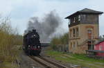 Sonderzug zum Dampfloktreffen: Dresden - Meißen – Nossen – Döbeln – Nossen – Meißen – Dresden hier in Deutschenbora mit 58 311 der Ulmer Eisenbahnfreunde und 50 3648 Wedler Franz Logistik GmbH & Co. KG 13.04.2019