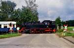 EFZ-Dampflok 64 289 bei einer Plandampffahrt auf der Hohenzollerischen Landesbahn, 22.07.1987