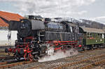 Dampflokomotive 65 018 am 17.04.2015 in Bochum.