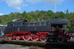 Die 66 002 dreht noch eine Runde auf der Drehscheibe im Eisenbahnmuseum Bochum Dahlhausen am 18.9.2010.