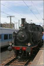 Die 1913 bei Krauss gebaute, ex.bay.Pt 2/3 6083, 70 083 fhrt mit dem Dampfzug vom Hauptbahnhof kommend in den Ostbahnhof ein.