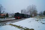 70 083 des bayerischen Localbahn Vereins war am 12.02.2017 mit einem Dampfzug zwischen Holzkirchen und Tegernsee unterwegs.