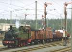 Gterzug mit Lok 7906  Stettin  (pr.T13,Union 1912)an der Jubilumsparade 1985 in Nrnberg-Langwasser zum 150 Jahr Jubilum der deutschen Eisenbahn(Archiv P.Walter)