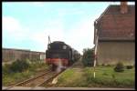 BR 74 in Erfurt-Bindersleben, Sonderfahrt der ehemaligen Traditionsbahn Erfurt-West um 1985, auf ORWO-Diafilm