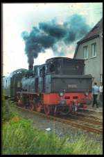 BR 74 im ehem. Bahnhof Erfurt-Bindersleben der Strecke Erfurt-Nottleben, um 1985 auf ORWO-Diafikm
