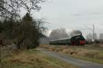 Rottweiler Dampftage, 29.11.09: 75 1118 auf dem Weg nach Spaichingen, aufgenommen bei Rottweil-Neufra