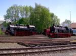 Die 94 1730 und die 78 246 am 12.05.2008 im Freigelnde des DDM in Neuenmarkt-Wirsberg.