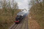 078 468 mit einem Sonderzug nach Winterberg auf der Oberen Ruhrtalbahn auf Höhe der ehemaligen Blockstelle Hengsen in Holzwickede (05.02.2022)