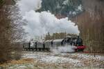 78 468 mit Sonderzug bei Silbach, am 05.02.2022.