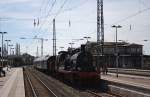 78 468 steht mit dem Zug der Erinnerung im Bahnhof Dren rum, 2.4.11