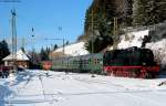 78 468 hat mit ihrem Sonderzug Seebrugg erreicht und fasst nun Wasser 2.1.10