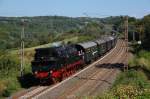 Anlsslich  Bad Driburg unter Dampf  unternahm 78 468 der Eisenbahn-Tradition Lengerich mehrere Pendelfahrten, hier ist sie hinter Altenbeken bei einer Fahrt von Bad Driburg nach Paderborn Hbf fotografiert worden, 16.09.2012.