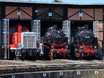 Die Lokomotiven 365 236-9, 86 457 & 80 014 waren Mitte September 2019 im Eisenbahnmuseum Heilbronn zu sehen.