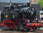 Die Güterzugtenderlokomotive RAG D-724  9  wurde 1929 bei Hohenzollern gebaut und im selben Jahr als 80 030 an die Deutsche Reichsbahn-Gesellschaft übergeben. (Eisenbahnmuseum Bochum, April 2024)