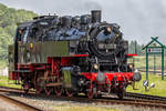 86 1333 abgekuppelt vom Sonderzug um Betriebsstoffe zu bunkern beim Bahnhofsfest in Putbus. - 11.06.2017