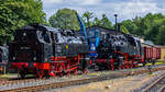 Lok 86 1744 und Lok 86 1333 abgestellt in Putbus. - 08.07.2020
