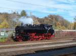 Die BR 86 333 der WTB whrend der 3. Rottweiler Dampftage am 31/10/10.