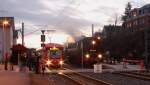 Die Moderne trifft das historische in Stollberg (Sachs), die zweite. Am 06.12.2015 steht ein halbe Stunde später Links die Variobahn 413 der Citybahn Chemnitz GmbH nach Chemnitz Hbf und rechts steht die 86 1333-3 mit dem Sonderzug und wartet bis es 16:45 zurück nach Glauchau geht.