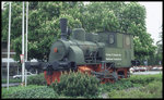 T 3 der Bentheimer Eisenbahn auf dem Denkmal Sockel in Nordhorn am 21.5.1995