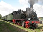 Verschnaufpause im Endbahnhof von Rehna an der Strecke Parchim- Schwerin - Rehna BR 91134 mit einem Sonderzug.