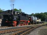 Auch nach dem letzten Zug war fr 91 134,am 04.Juni 2011,noch nicht ganz Feierabend,als die Lok neben dem Kohlenbansen in Putbus abgestellt war.