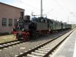 Sonderzug mit BR 91134 im Bahnhof Schwerin HBF abgestellt.