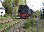 94 1292 im Sommer 2005 auf der Weiterfahrt vom Rennsteig zum Bahnhof Schmiedefeld am Rennsteig.