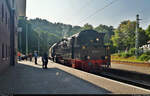 Gut 1,5 Stunden nach der Ankunft im Bahnhof Rübeland macht sich der  GLAStridExpress  mit 95 1027-2 (95 027 | 95 0027-3 | Hanomag pr.