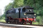 125 Jahre Rbelandbahn - Prsentation der 95 027 im Harz. Die Maschine setzt in der Spitzkehre Michaelstein um; 10.07.2010