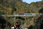 Zum offiziellen Jubilum 125 Jahre Rbelandbahn pendelte 95 027 mit einem Sonderzug im Stundentakt zwischen Rbeland und Michaelstein. Das traumhafte Herbstwetter im Harz verste den vielen angereisten Eisenbahnfreunden dieses Ereignis; 23.10.2010