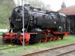 DR 95-6676, ursprnglich HBE Lok  Mammut , Baujahr 1919.

Mit den Loks der Tierklasse hat die HBE (Halberstadt-Blankenburger Eisenbahn) ab 1920 den Zahnradbetrieb auf ihrer Steilstrecke (Rbelandbahn) erfolgreich ersetzt. 
Dies war bahnbrechend fr Deutschland und darber hinaus und auch Vorbild fr die T 20 (BR95.0) der preuischen Staatsbahn.

Rbeland 30.04.2005