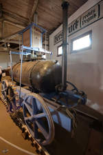 Ein Nachbau des Geislauterner Dampfwagens war Mitte Mai 2017 im Verkehrsmuseums Nürnberg zu sehen.