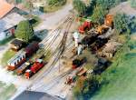 Luftaufnahme - Sommer 1982, Oldtimer-Eisenbahnverein ?? Standort unbekannt - mte nach neu gefundenen Unterlagen im Groraum Gtersloh sein. Der Betreiber hat sich am 24.06.2011 gemeldet: Es handelt sich um das Gelnde des  Dampf-Kleinbahn Mhlenstroth e.V. , der auch heute noch aktiv ist. 