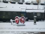 Diese vermutlich von einer Dampflok stammende Achse stand an der Drehscheibe im Bahnhof von Siegen.