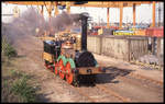 Am 26.4.1992 wurde bei der großen Fahrzeugschau in Halle Güterbahnhof die Saxonia unter Dampf vorgeführt.