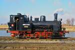 Seitenansicht der Radbod am 14.02.2009 im Hafen von Hamm (Westfalen). Von 1906 bis 1953 war sie auf der Zeche Schlägel & Eisen in Herten, die sie an eine Zeche in Gladbeck weitergab. 1956 kam sie zur Hammer Zeche Radbod und war dort bis 1974 als  D-712  im Einsatz.