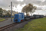 Mansfelder Bergwerksbahn, Güterzugtag 2017.  Die Lok V10C Nr. 33 mit dem GmP im Bahnhof Siersleben am 22. Oktober 2017.