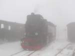 HSB 99 236 nach der Ankunft mit der mit der HSB 8920 aus Nordhausen Nord, beim umsetzen am 29.03.2013 auf dem Brocken.