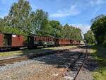 IV K Dampflok 145 (99 555) der Zittauer Schmallspurbahn (S�chsisch-Oberlausitzer Eisenbahngesellschaft) mit Sachsenzug im Bf Jonsdorf am 27.
